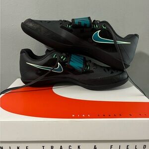 Zoom Men's Black and Teal Athletic Shoes